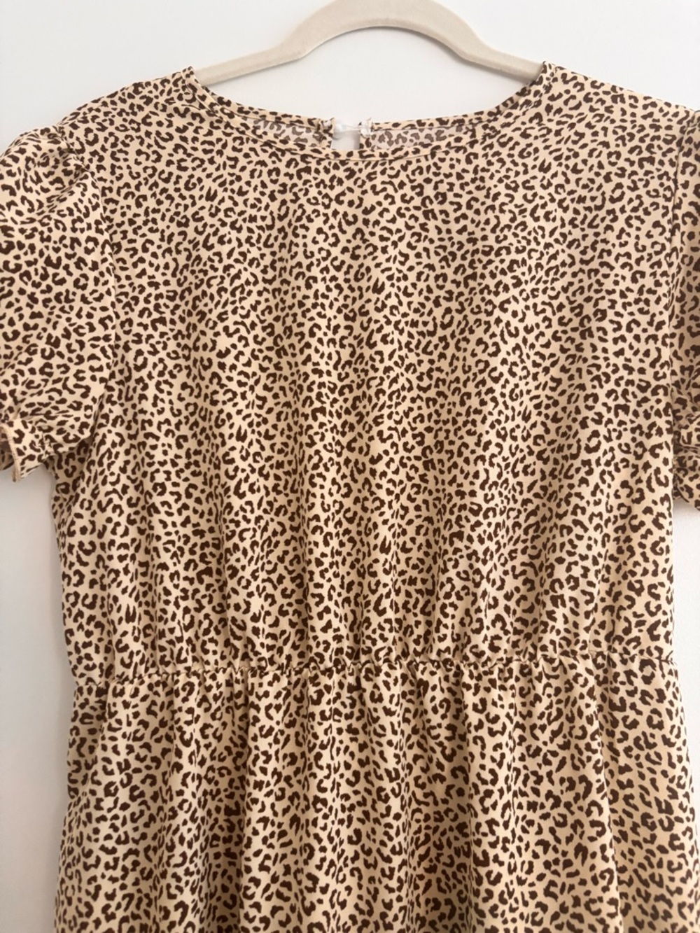 Leopard Print Tiered Dress in Beige - Picture 4 of 4